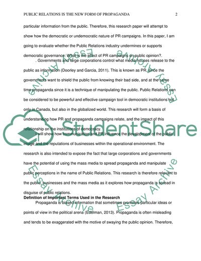 Public Relation is the New Propaganda