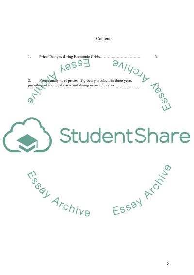 Analysis of the deviation of prices on grocery products before and during economic crisis
