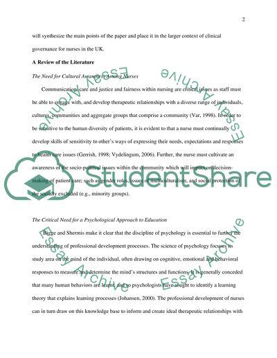 Developing Nurses Cultural Awareness