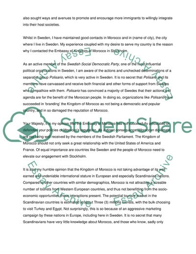 Letter to the King of Morocco