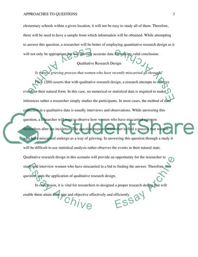 Approaches to Research Questions