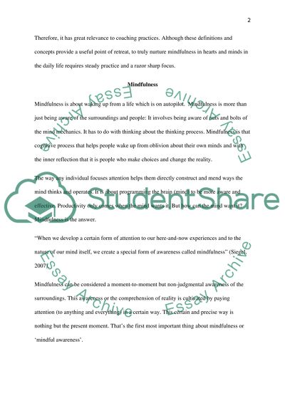 Relevance of Mindfulness in Coaching