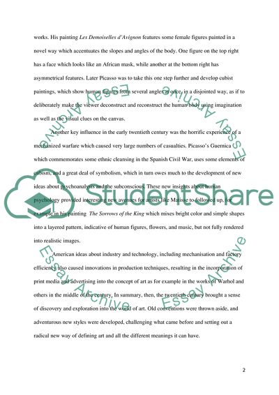 The ideas of the early Twentieth Century differed from those of Nineteenth Century World