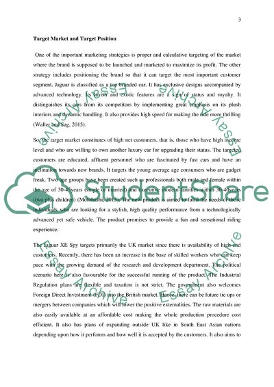 Promotional Plan for the Launch of Jaguars XE Spy