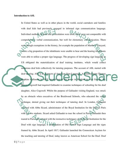 Introduction to ASL in the United States