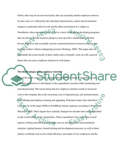 Master thesis on employee retention