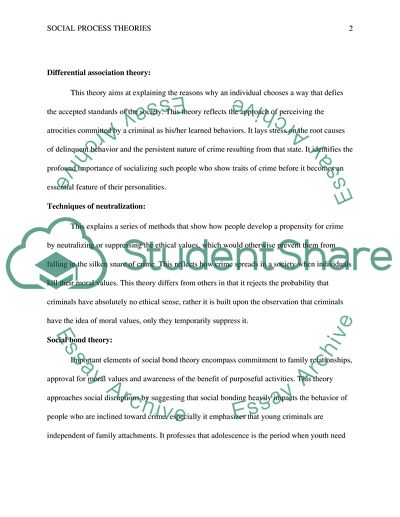 Social Process Theories - Project