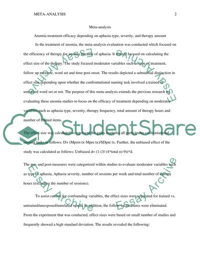 Anomia Treatment Efficacy Depending on Aphasia Type, Severity, and Therapy Amount