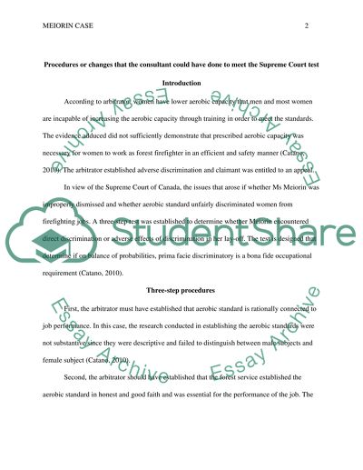 Procedures or Changes that the Consultant Could Have Done to Meet the Supreme Court Test