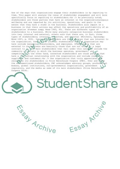 The Issue of Stakeholder Engagement