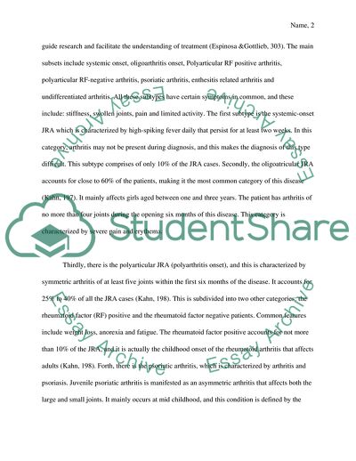Juvenile Rheumatoid Arthritis
