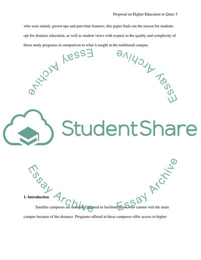 Proposal on Higher Education in Qatar