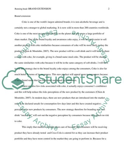 Brand Extension - Coca-Cola