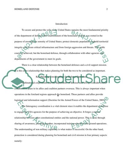 Strategy for Homeland Defense and Civil Support Department of Defense