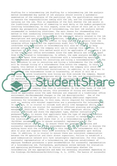 Siaffing for a telecommunting job