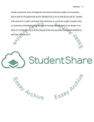 Divorce and the Coase Theorem