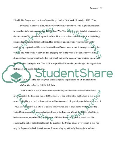 The Iran-Iraq War of the 1980s. Whom did the U.S Support and What Role did they Play