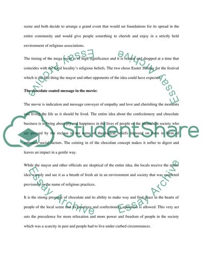 Analysis of Chocolat Movie