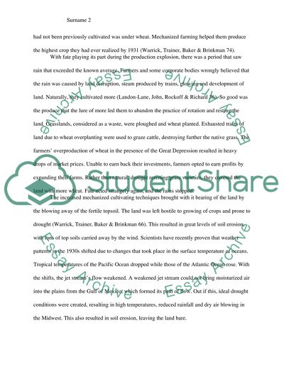 What were the causes of the Dust Bowl in the 1930s