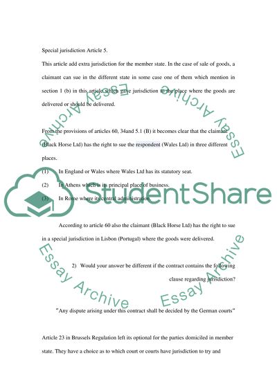 Application of the Brussels Regulation in International Ligitation