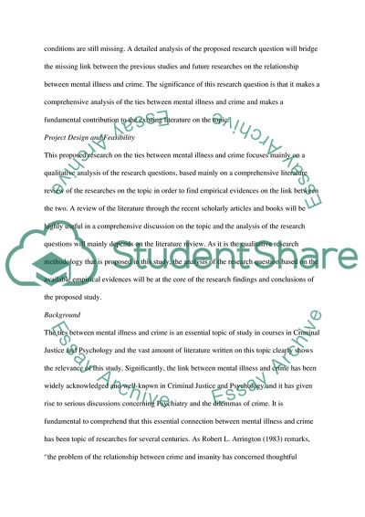 The Ties between Mental Illness and Crime