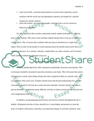 Philosophy on how you will teach students who have autism