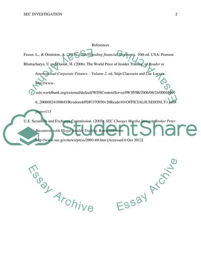 Report of Firm Investigated by the SEC