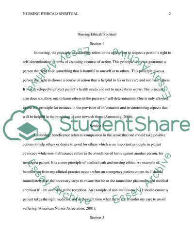 Nursing Ethical/ Spiritual