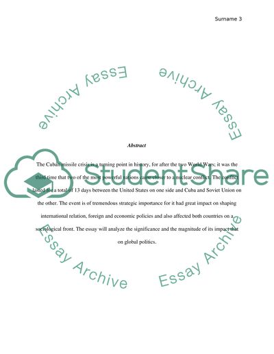 Cuban Missile Crisis of 1962