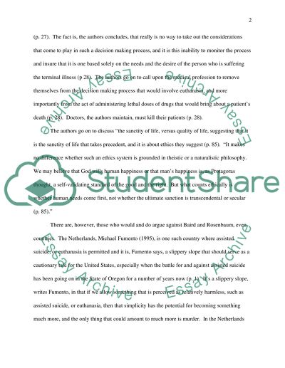 Professionals and the Euthanasia Issue