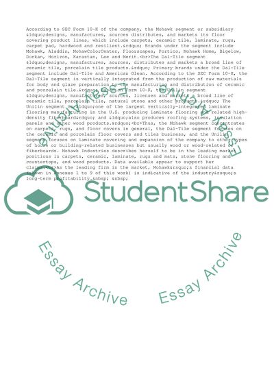 Strategic Audit of Mohawk Industries