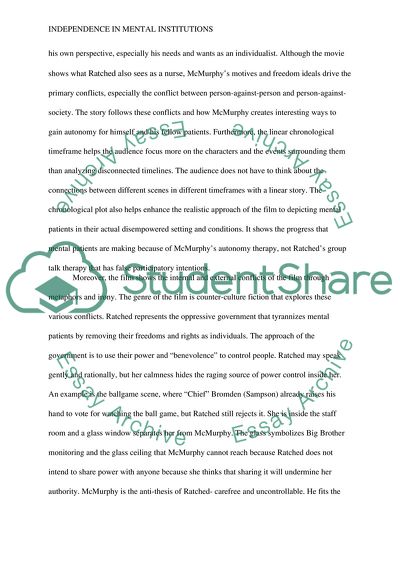 The Struggle for Independence in Mental Institutions in One Flew Over the Cuckoos Nest