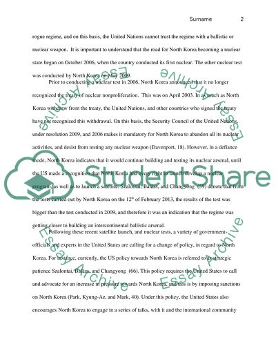 Research paper nuclear testing in North Korea