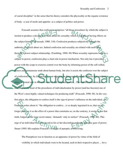 Interrelation Between Foucauldian Concepts of Sexuality and Confession