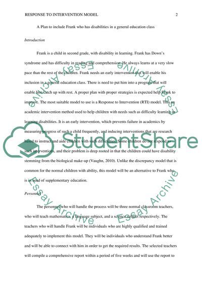 Real or imaginary child with disabilities into a general education class