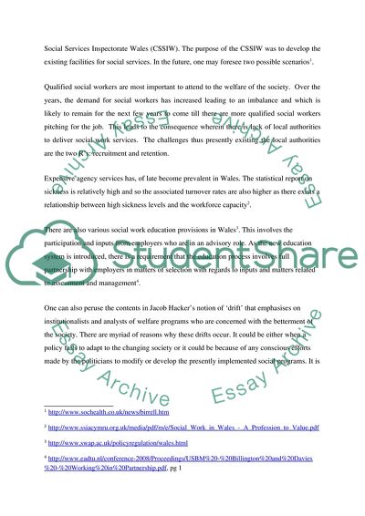 Social Work - Welfare Agenda