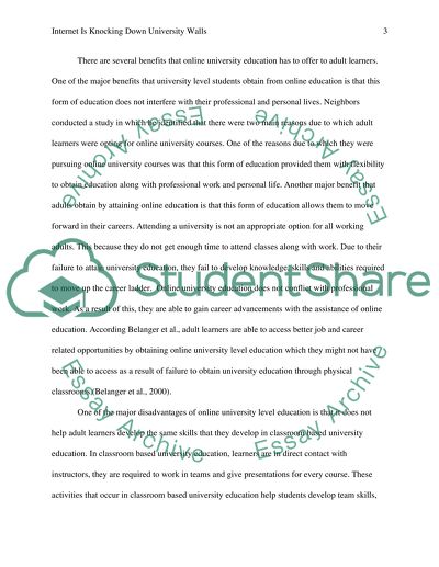 Internet is knocking down university walls