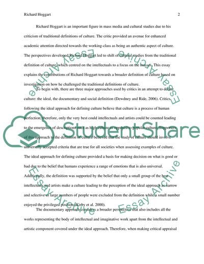 How Richard Hoggart Challenged Traditional Definitions of Culture