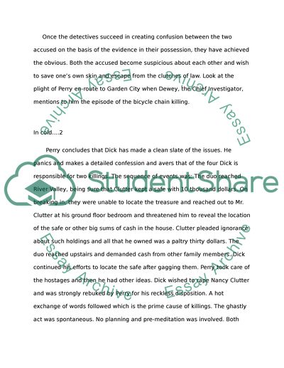 In Cold Blood, Part 2 Analysis