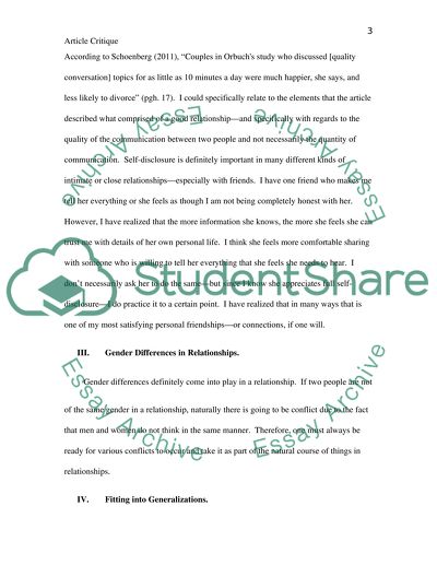 Self disclosure gender and communication essay example picture