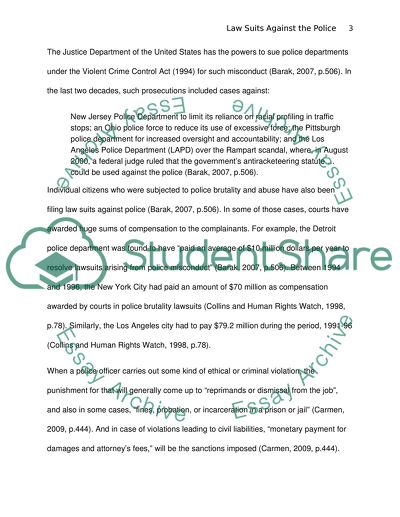 Lawsuits Against the Police