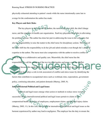 Stress in Nursing Practice