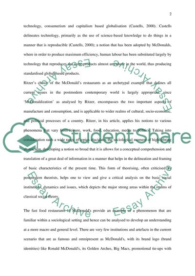 The McDonaldization of Society