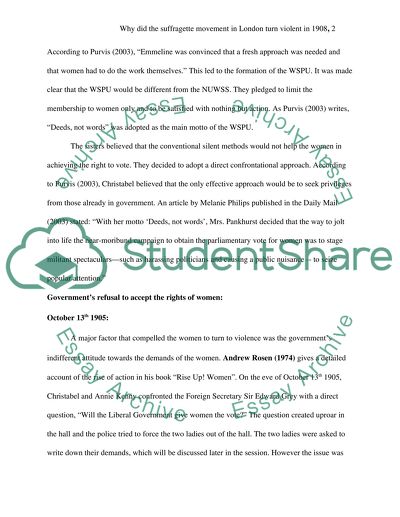 Why did the suffragette movement in London turn violent in 1908