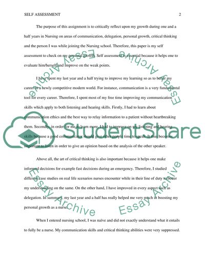 Self Assessment: Growth