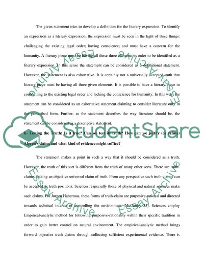 The Meaning of the Statement