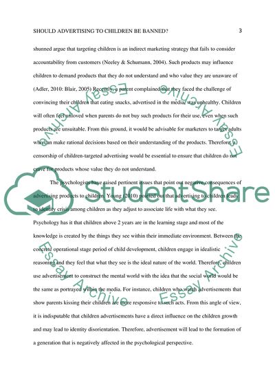 Should Advertising to Children be Banned