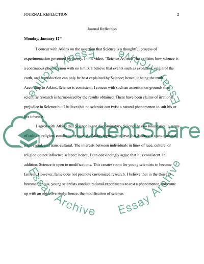 Key Issues on the Journal Reflections