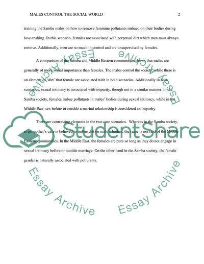 Male Control the Social World