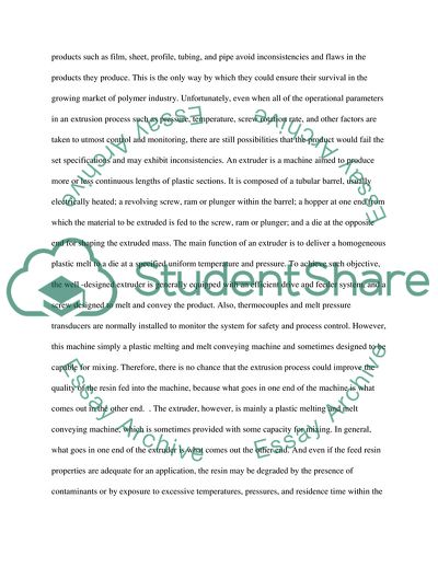 Polymer Melt Viscosity in an Extrusion Based Process